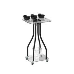 Salon Professional Hair Coloring Trolley Stand with Transparent Tabletop - hair coloring trolley - dayjour 