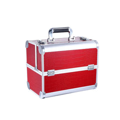 Beauty Case Small FL-C740 Red and Silver for organizing the makeup and beauty items- makeup organizer- makeup box - beauty box-dayjour
