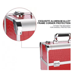 Beauty Case Small FL-C740 Red and Silver for organizing the makeup and beauty items- makeup organizer- makeup box - beauty box-dayjour
