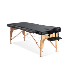 Professional Portable Folding Massage Table Bed with Wooden Frame Black - dayjour - foldable massage bed- massage table- portable massage bed black 