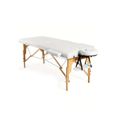 Salon Spa Professional Portable Folding Massage Table Bed with Wooden Frame White - dayjour-massage bed- massage table - foldable salon spa bed-uae- clinical bed