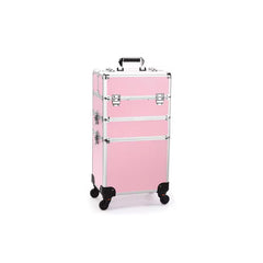 Professional 3 in 1 Adjustable Makeup Beauty Train Case Trolley Pink - makeup trolley - dayjour