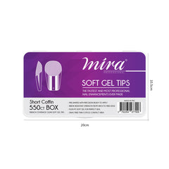 Mira Clear Soft Gel Nail Tips Short Coffin Shape 550pcs per Box - dayjour