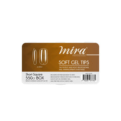 Mira Clear Soft Gel Nail Tips Short Square Shape 550pcs per Box - soft gel nail tips - dayjour