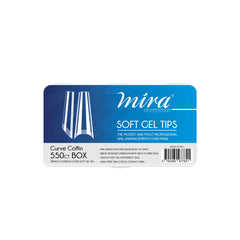 Mira Clear Soft Gel Nail Tips Curve Coffin Shape 550pcs per Box - dayjour 