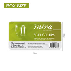 Mira Clear Soft Gel Nail Tips Medium Almond Shape 550pcs per Box- soft gel nail tips-dayjour