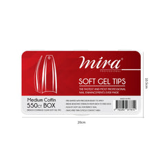 Mira Clear Soft Gel Nail Tips Medium Coffin Shape 550pcs per Box - dayjour