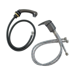 Hair Washing Chair Grey Rubber Faucet Hose Set for Water Supply Control - dayjour