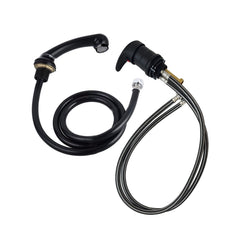 Hair Washing Chair Black Rubber Faucet Hose Set for Water Supply Control - dayjour