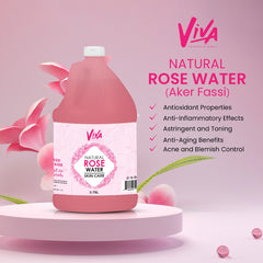 Aker Fassi Natural Rose Water Viva 3.78Ltr  - Rose water