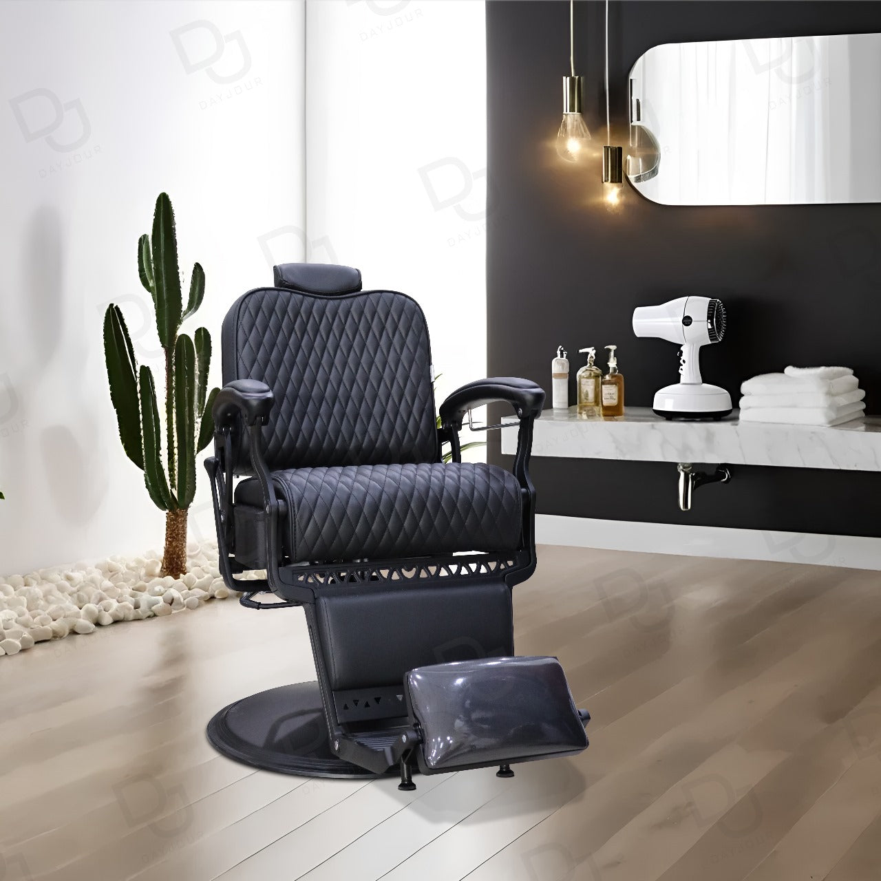 Barber Gents Salon Hair Cutting Chair Black – Dayjour