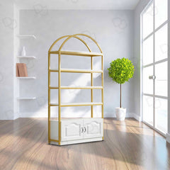 Cosmetic Product shelf White color -  gold frame