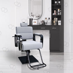 Beauty Salon Ladies Chair Silver and Black