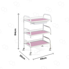 Beauty Salon Glass Trolley Pink