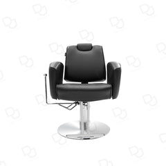 Beauty Salon Hair Styling Ladies Chair Black with Adjustable Headrest & Footrest