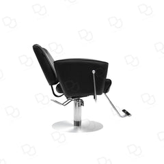 Beauty Salon Hair Styling Ladies Chair Black with Adjustable Headrest & Footrest