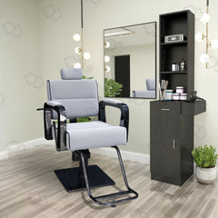 Beauty Salon Ladies Chair Silver and Black - ladies chair - salon chair - dayjour