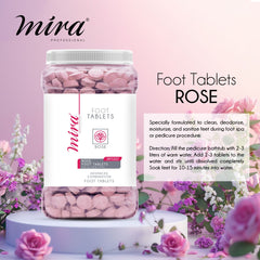 Mira Foot Tablets Jar Rose 420pcs x 6.5gm - foot tablets - pedicure procedure - pedicure - foot care - salon supplier - dayjour 