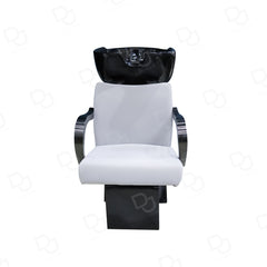 Saloon Spa Professional Silver and Black Shampoo Chair - saloon furniture - hair washing chair - shampoo chair - dayjour 