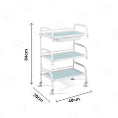 Rolling Trolley Glass Cart - White - salon display stand - dayjour