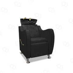 Salon Spa Hair Washing Shampoo Chair Black & Gold - shampoo chair - hair washing chair - dayjour 