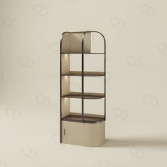 Salon Spa Product Display Shelf Stand Beige Color Left Side - salon product display stand - display stand - dayjour