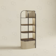 Salon Spa Product Display Shelf Stand Beige Color Right Side - salon product display stand - dayjour