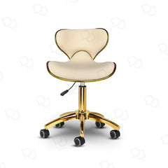 Salon Spa Swivel Stool with Backrest Cream & Gold - salon stool - stool - dayjour