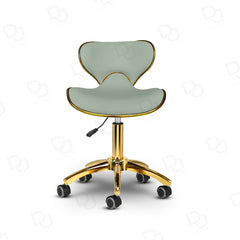 Salon Spa Swivel Stool with Backrest Green & Gold - salon chair - salon stool - dayjour