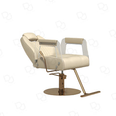 Salon Spa Hairstyling Ladies Chair Cream & Gold - ladies chair - salon chair - salon furniture - spa furniture - dayjour - كرسي صالون تجميل للسيدات في الإمارات