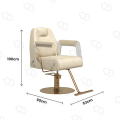 Salon Spa Hairstyling Ladies Chair Cream & Gold - ladies chair - salon chair - salon furniture - spa furniture - dayjour - كرسي صالون تجميل للسيدات في الإمارات