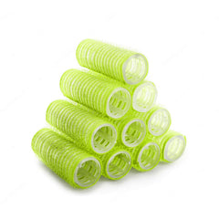 Plastic Hair Rollers #3 Self-Gripping Green 10pcs