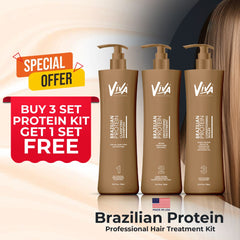 Viva Brazilian Protein Professional Hair Treatment Kit Buy 3 Packages Get 1 Package Free - hair treatment kit - dayjour