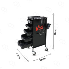 Viva Professional Trolley Black - salon trolley - dayjour