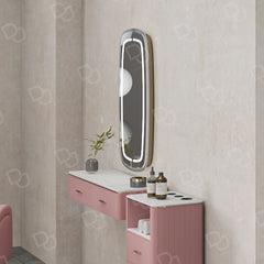 Wall Mounted Beauty Salon Mirror Pink - salon mirror - dayjour