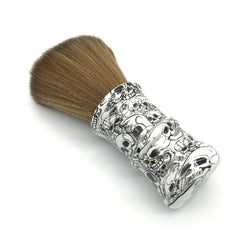 Barber Neck Duster Brush Skull Silver - barber brush - salon brush - gents neck brush - dayjour